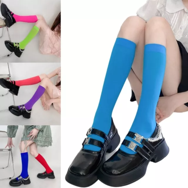 Women s Colorful Knee Socks Candy Stockings Tube Socks Cosplays Costumes