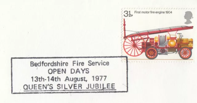 (108386) Fire Service GB Used stamp Bedfordshire Fire Service 1977 ON PIECE