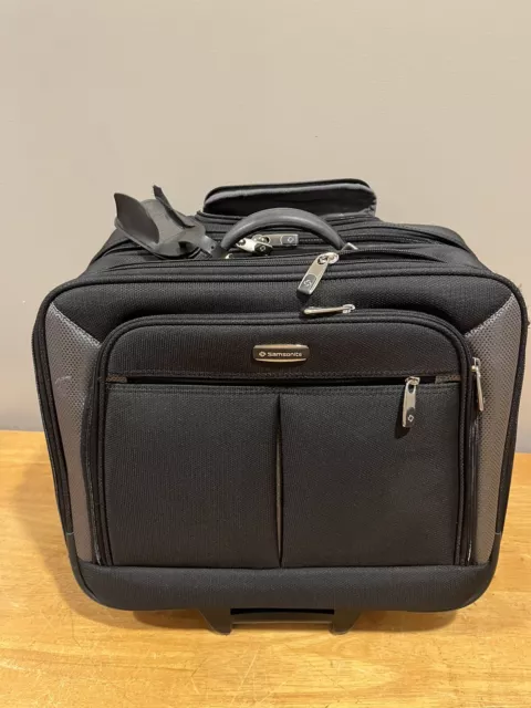 Samsonite Wheel Rolling Carry-On Black Briefcase Luggage Bag Case ~ 16 x 12 x 10