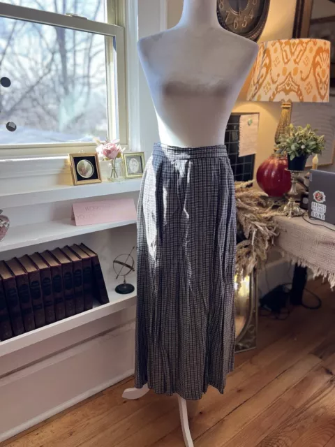 Vintage Bechamel Tartan Plaid Maxi Skirt Size 12 Plaid Pleated Cottagecore