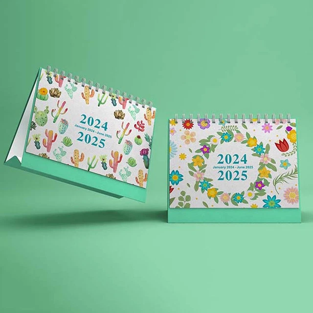 2024 DESK CALENDAR Desktop Standing Flip Binding Monthly Planner Work