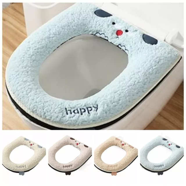 Handle Plush Toilet Seat Cover Thicker Closestool Mat Toilet Pad  Lavatory