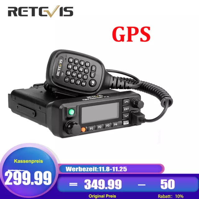 Radio walkie talkie Retevis RT90 GPS GPS GPS radio Ham VHF/UHF 50W 3000 canali