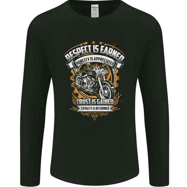 T-shirt a maniche lunghe Respect Earned moto biker da uomo