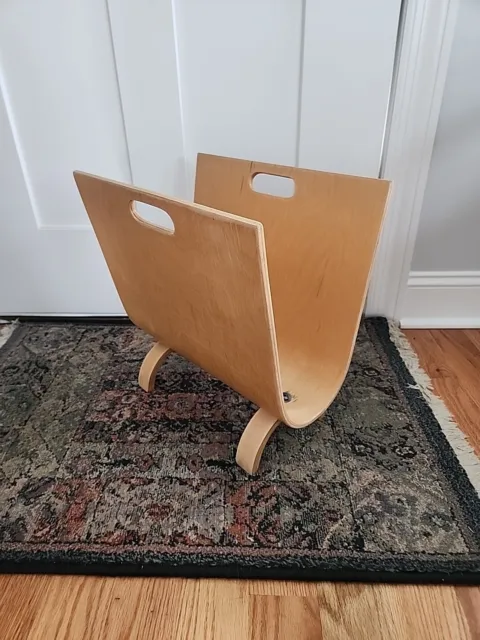 MCM Bentwood Magazine Holder Rack - Alvar Aalto Danish Style Mid Century Modern