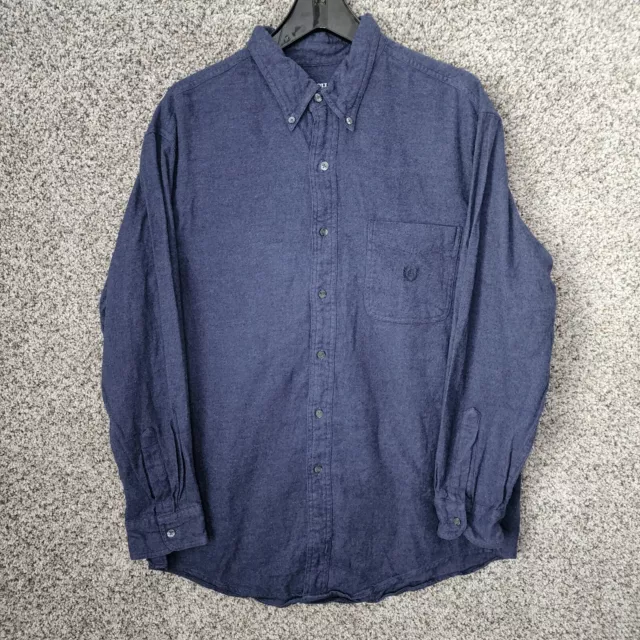 Chaps Ralph Lauren Shirt Mens Large Blue Button Long Sleeve Flannel Casual