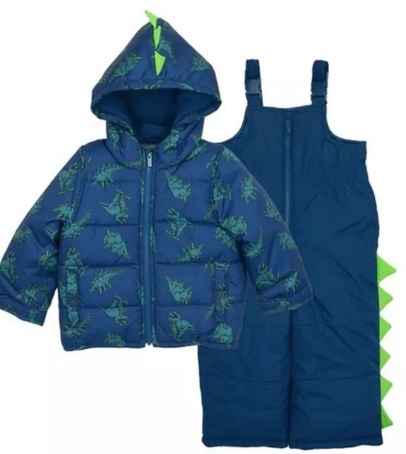 NWT 2t carters 3D spike dinosaur snowsuit snow pants puffer bibs jacket coat