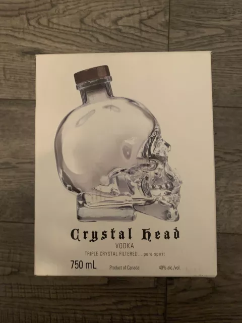 CRYSTAL HEAD VODKA Glass Skull Bottle Halloween 750ML - MISSING ORIGINAL CAP