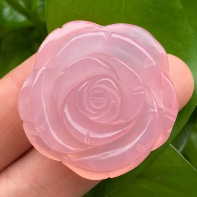 Natural pink rose Quartz roses flowers skull hand carved reiki Healing  1pc