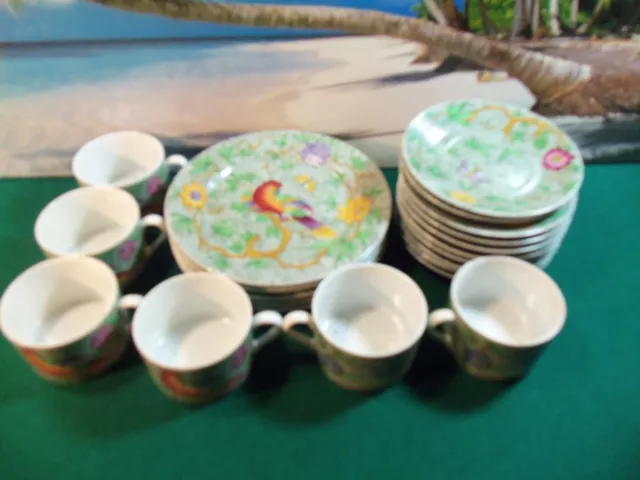 21 Piece Set Of The Haldon Group Parakeet China - Plates/Saucers/Cups