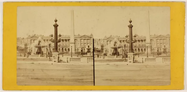 Platz die Concorde Frankreich Foto Stereo Th1L6n26 Vintage Albumin c1865