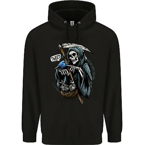 The Grim Reaper Skull Heavy Metal Gothic Mens 80% Cotton Hoodie