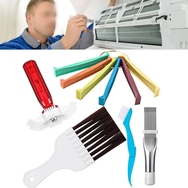 Climatiseur ménager outil peigne à ailettes marron brosse métal plastique uni