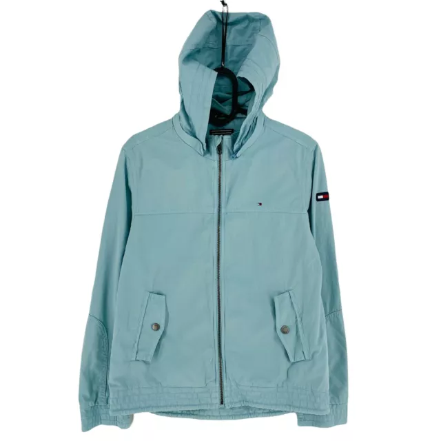 Tommy Hilfiger Azzurro 100% Cotone Giacca con Cappuccio Misura 152 CM