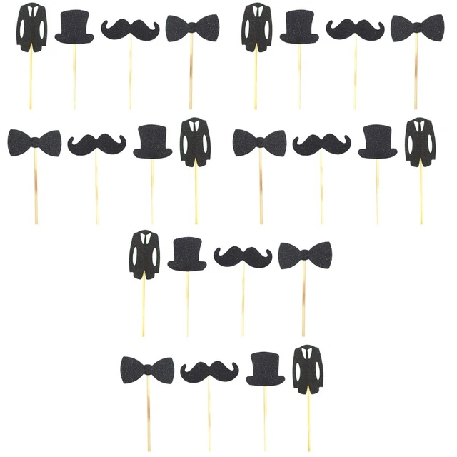48 Packs  of Bowtie Cupcake Picks  Boy Birthday Cake Decorations