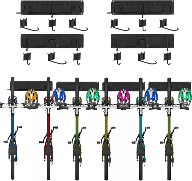 Wall Mount Bike Storage Rack Garage Bike Holder Hanger for 6 Bicycles 500lbs