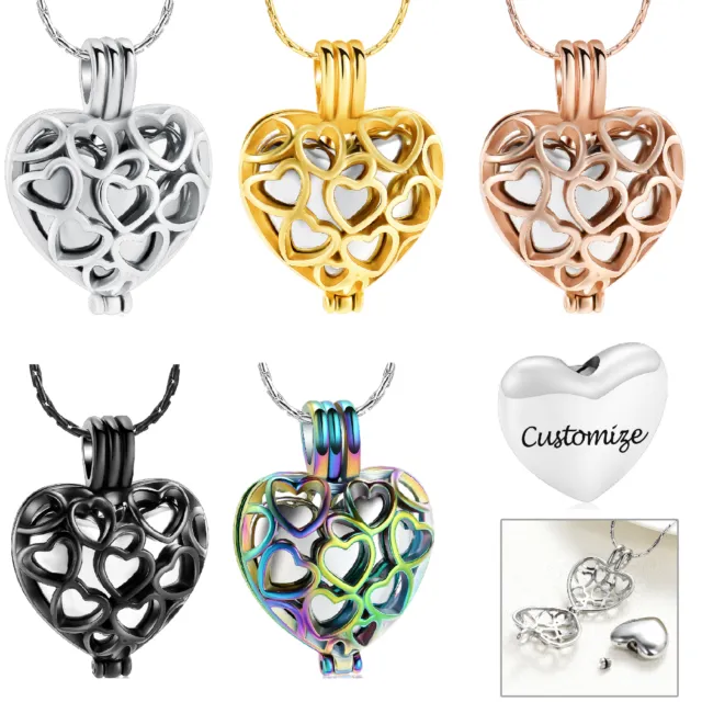 Heart Pendant Memorial Urn Necklace for Keepsake Cremation Ashes Jewellery Charm