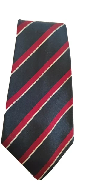 Cravate " Vérin " Vintage 100% Soie Style Régimentaire Made IN Italy