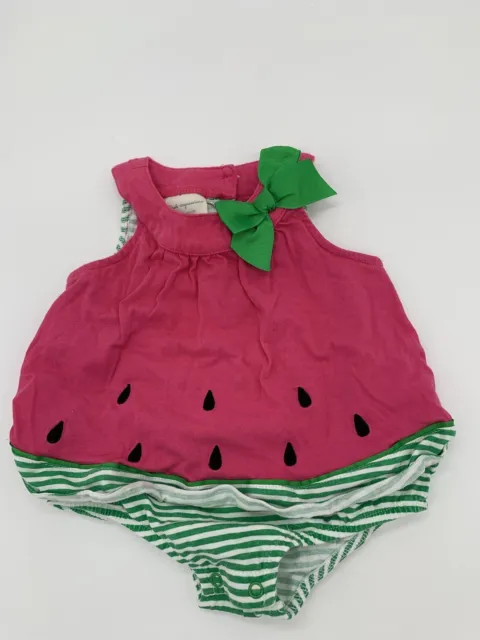 First Impressions Baby Girl SUNSUIT 6-9M Cotton Bodysuit Watermelon