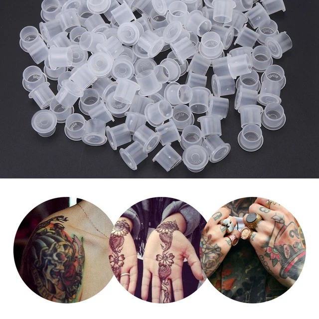 Taza de tapa de tinta para tatuaje 1000 piezas contenedor de tinta de pigmento taza soporte de tinta para tatuajes cejas