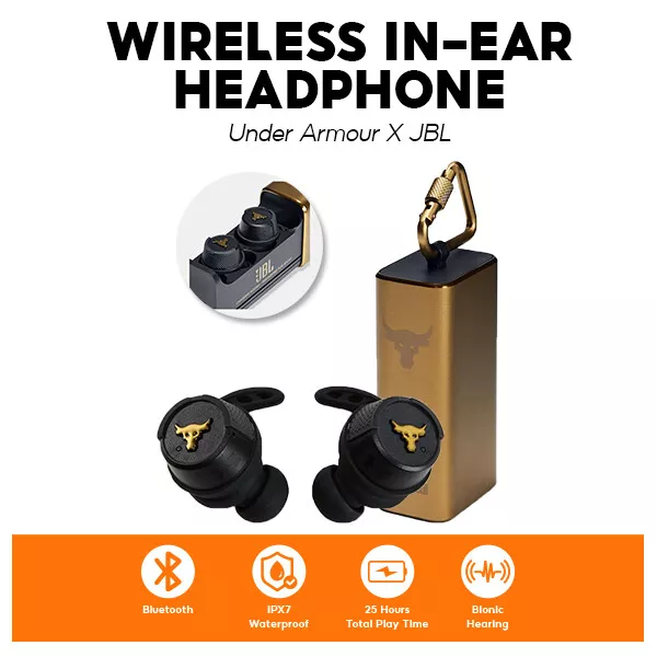UNDER ARMOUR JBL Ua Vrai sans Fil Flash Projet Rock IPX7 Piles In
