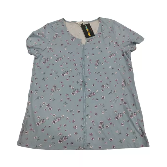 allbrand365 designer Womens Pajama Top Only,1-Piece, Medium, Blue Floral