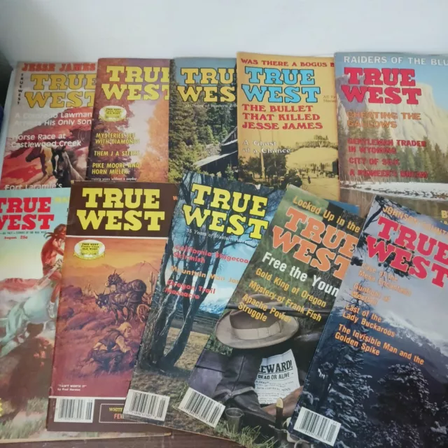 lot of 10 TRUE WEST MAGAZINE Ghost Town Gold Treasure History 1988-91