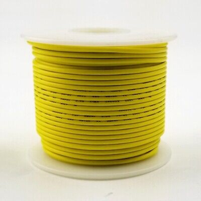 24 AWG Gauge Solid YELLOW 300 Volt, UL1007 PVC Hook Up Wire 100ft Roll 300V