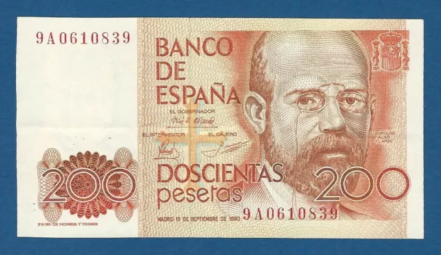 España // Spain -- 200 Pesetas ( 1980 ) -- Vf -- Serie De Sustitucion 9A .