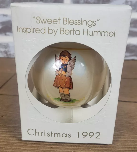 1992 SCHMID Berta Hummel Inspired 'SWEET BLESSINGS' Christmas Ornament With Box