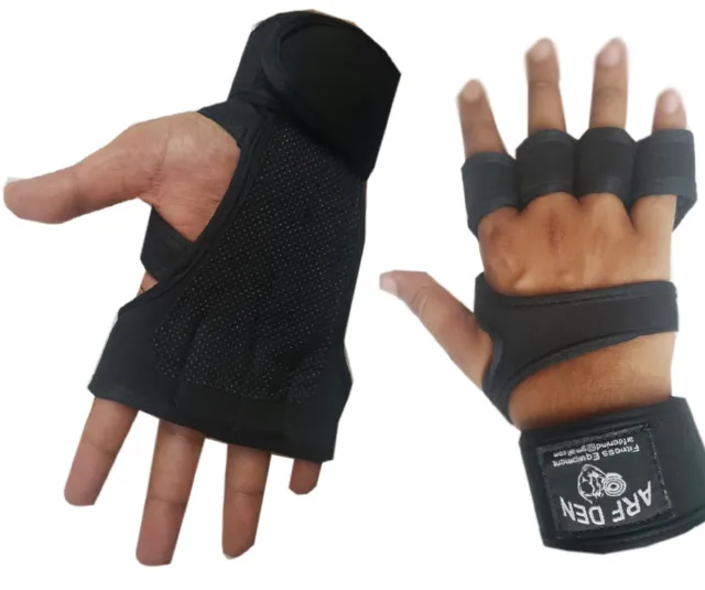 Weight lifting Grip Gloves Padding Gym Wrist Support STRAPS WORKOUT TRAINING GYM