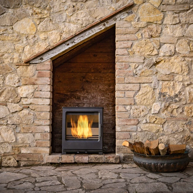 Poêle à bois - ACTUAL ANTHRACITE - Cheminées de Chazelles - 9 kW
