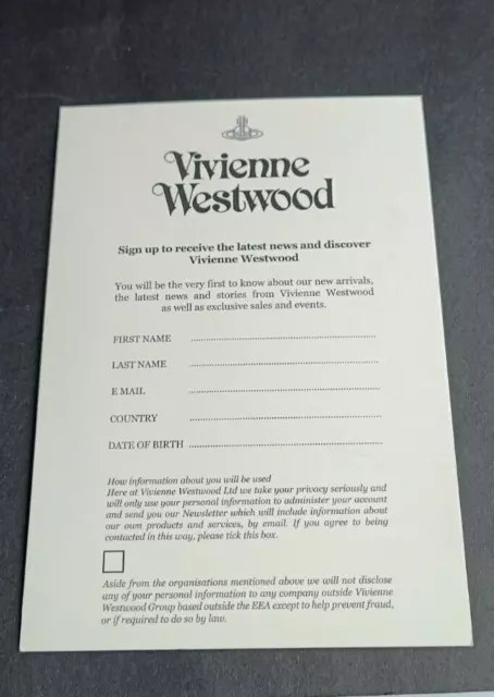 VIVIENNE WESTWOOD ADVERTISING Card £3.00 - PicClick UK