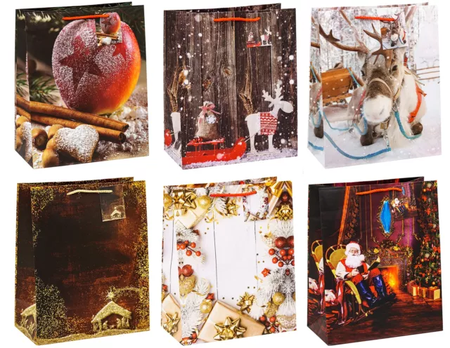 TSI Gift Bags Christmas Series 11 Pack of 12 Large (H x W x D) 32 x 26 x 13.5 cm