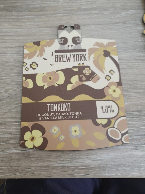 BREW YORK brewery TONKOKO real ale beer pump clip badge front Yorkshire