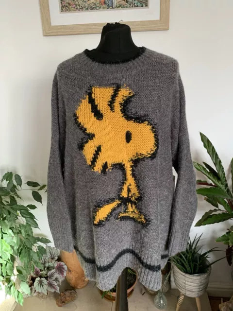 RARE ZARA PEANUTS Snoopy Knit Jumper UK Small OVERSIZED Woodstock 92.99 PicClick UK