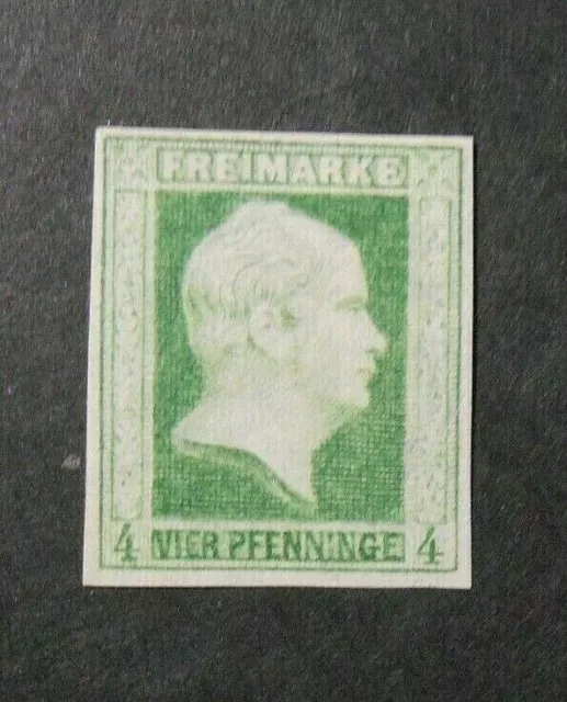 GERMANIA ,GERMANY ,Old State Prussia 1856 "Effigie di Federico IV" 4pf.verde MH*