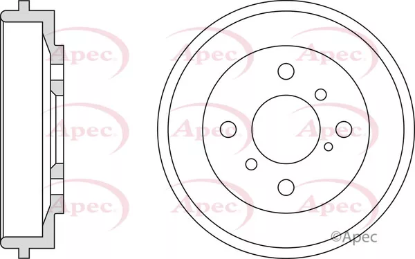 Brake Drum Rear DRM9977 Apec 1523797 1523974 1535923 2017683 8V511113AA Quality