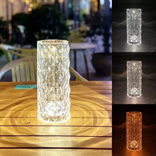 Kristall Tischlampe, Led Touch Lampe, Wireless Crystal Lampe, 3D Diamant  Acryl Kleine Tischlampe mit Fernbedienung, Nachttischlampe für Wohnzimmer  Bedr
