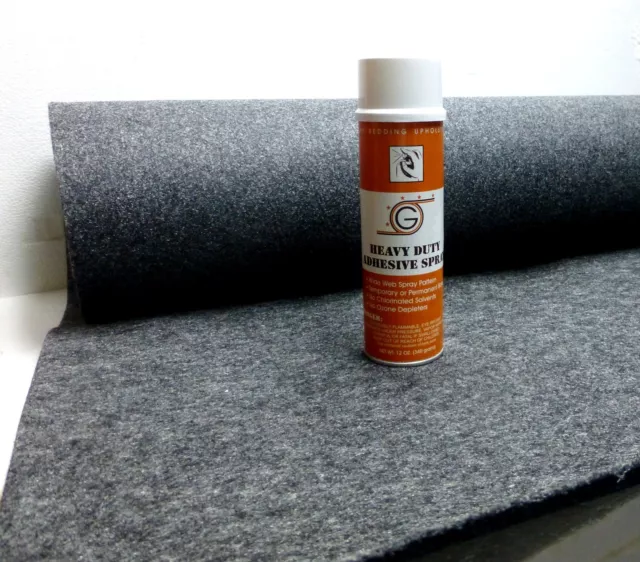 4ft x 15ft Grey Speaker Box Carpet + Spray Adhesive