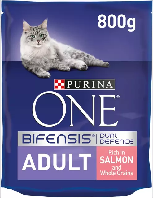 Purina One Adult Cat Dry Food (Salmon & Whole Grains) 200g, 800g, 3Kg
