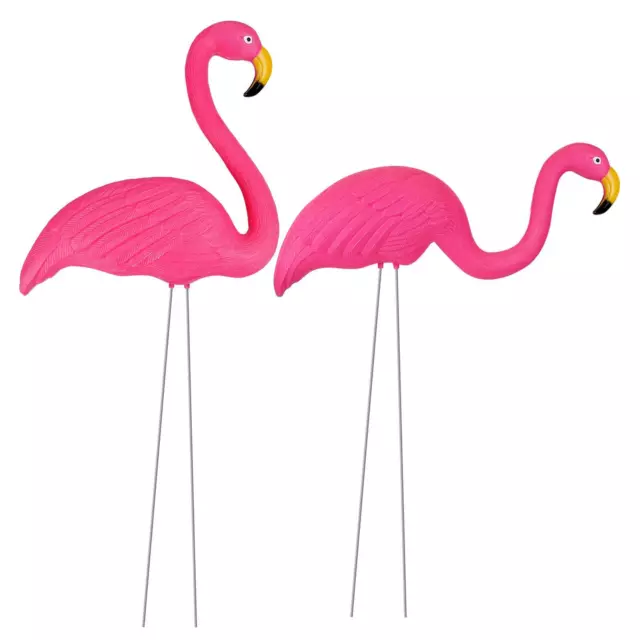 Garden Flamingo Set of 2 Pink Yard Lawn Statue Party Ornament Outdoor Art Decor