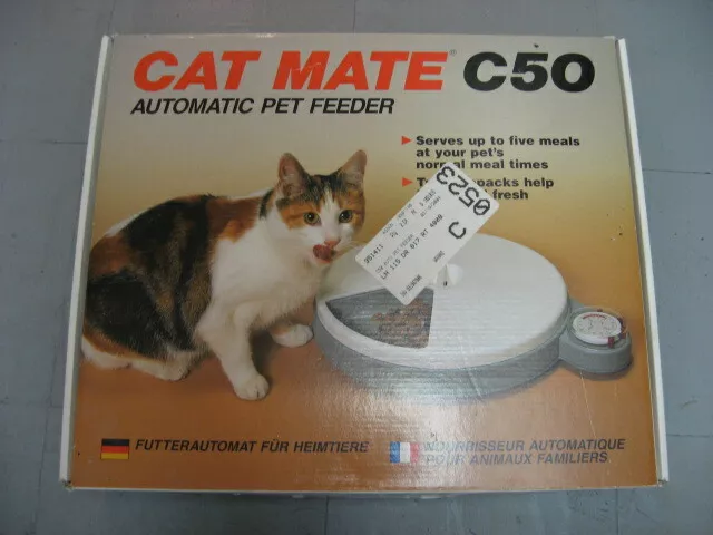 Cat Mate C50 automatic 5 meal pet feeder for cat, kitten, dog, puppy, ferret