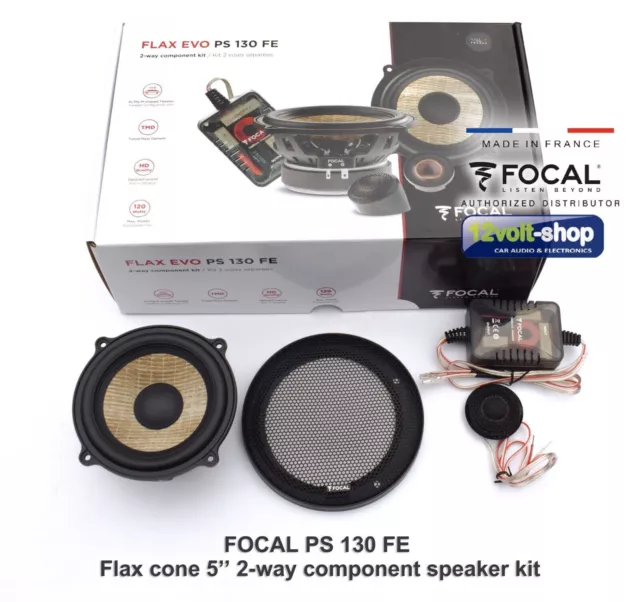 FOCAL PS 130 FE Flax cone 5’’(130mm) 2-way component speaker kit; 60W RMS;...