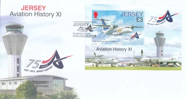 (133640) Aviation History XI Air Display minisheet GB Jersey FDC 2012