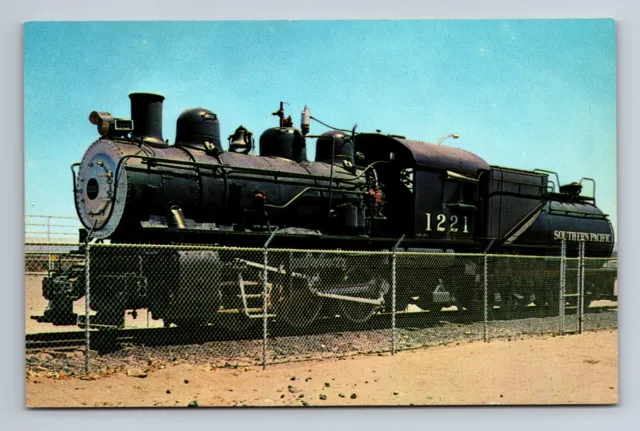 Locomotive Engine No 1221 Southern Pacific RR Deming New Mexico Postcard