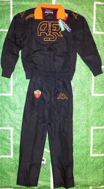 Original AS Rom Trainingsanzug schwarz KAPPA Erwachsene + NEUWARE + Presuit Roma