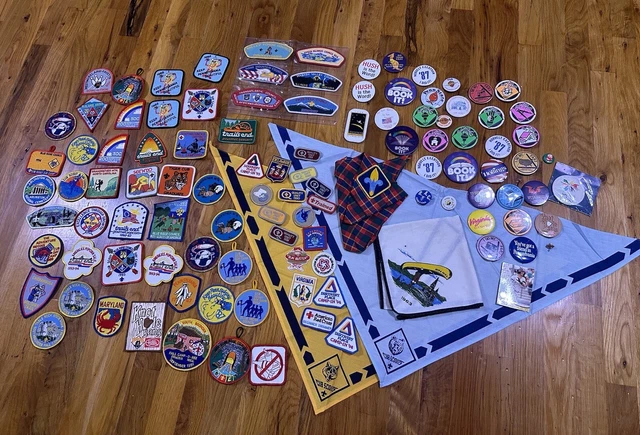 1980’s-1990’s Various Boy Scout Patches Pins Handkerchief