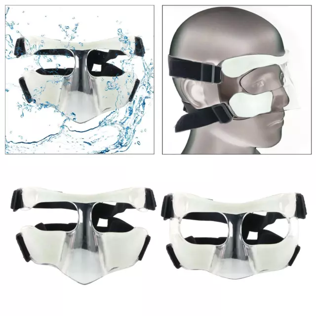 Protège-nez pour nez cassé, masques de protection faciale pour le  basket-ball de football et autres sports, réglable clair