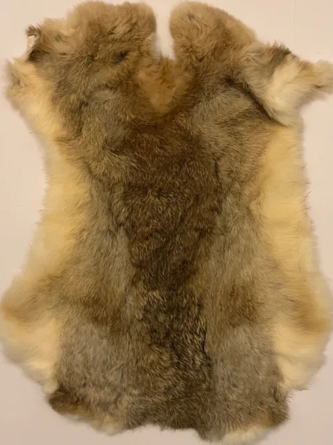 Großes Kaninchenfell Hasenfell Grau-Braun-Rot 50 cm ! Flauschig Weich Hochwertig